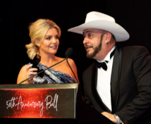 Speakers at a fundraising event